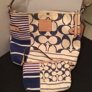 Coach Cross Body Purse with Wristlet.
